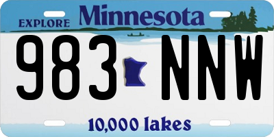 MN license plate 983NNW