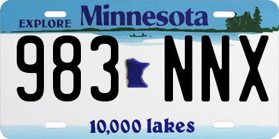 MN license plate 983NNX