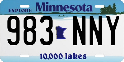 MN license plate 983NNY