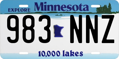 MN license plate 983NNZ