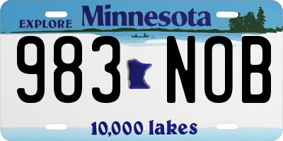 MN license plate 983NOB