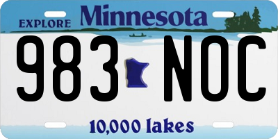 MN license plate 983NOC