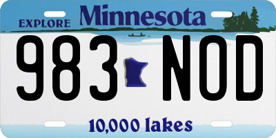 MN license plate 983NOD