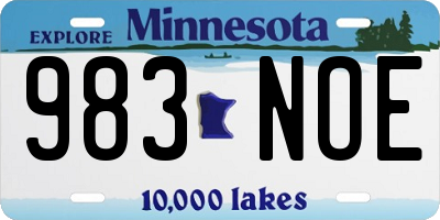MN license plate 983NOE