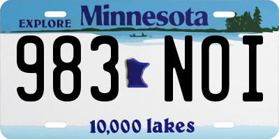 MN license plate 983NOI