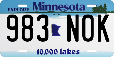 MN license plate 983NOK