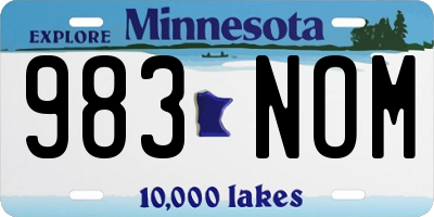 MN license plate 983NOM