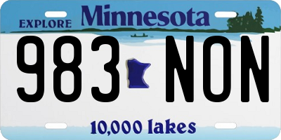 MN license plate 983NON