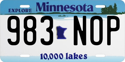 MN license plate 983NOP