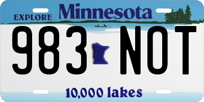 MN license plate 983NOT