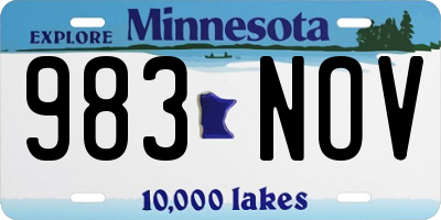 MN license plate 983NOV