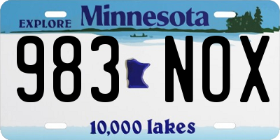 MN license plate 983NOX