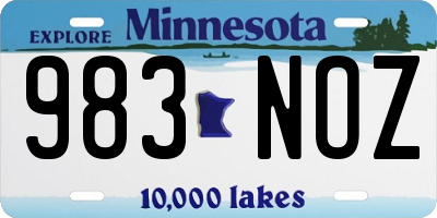 MN license plate 983NOZ