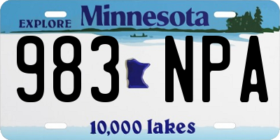 MN license plate 983NPA