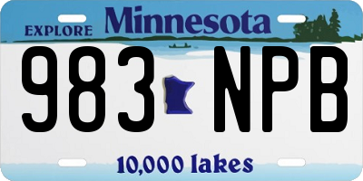MN license plate 983NPB