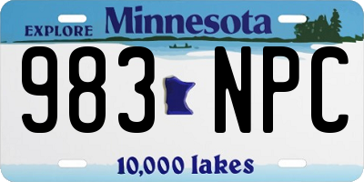 MN license plate 983NPC