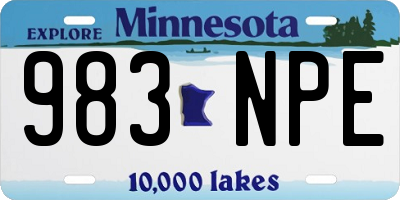 MN license plate 983NPE