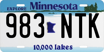MN license plate 983NTK