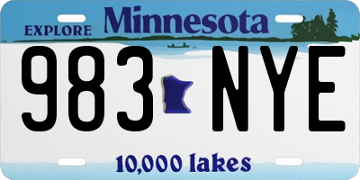 MN license plate 983NYE