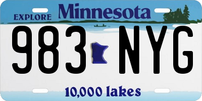 MN license plate 983NYG