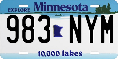 MN license plate 983NYM