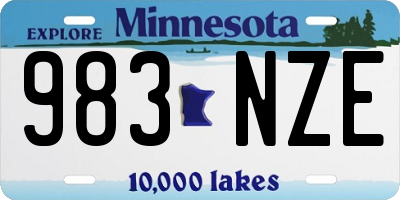 MN license plate 983NZE