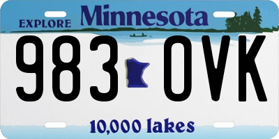 MN license plate 983OVK