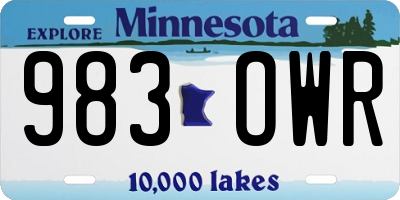 MN license plate 983OWR