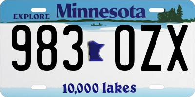 MN license plate 983OZX