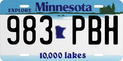 MN license plate 983PBH