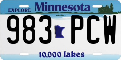 MN license plate 983PCW