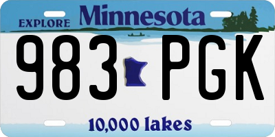 MN license plate 983PGK
