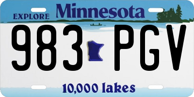 MN license plate 983PGV