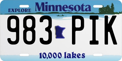 MN license plate 983PIK