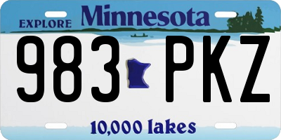 MN license plate 983PKZ