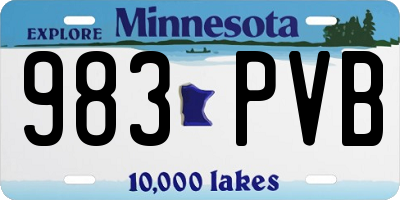 MN license plate 983PVB