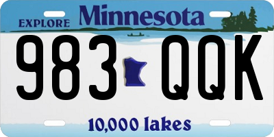 MN license plate 983QQK