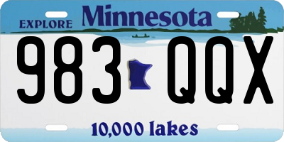 MN license plate 983QQX