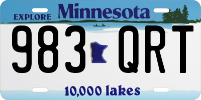 MN license plate 983QRT
