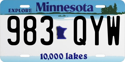MN license plate 983QYW