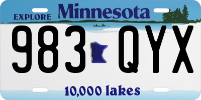 MN license plate 983QYX