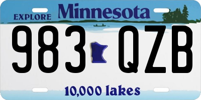 MN license plate 983QZB