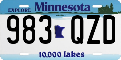 MN license plate 983QZD
