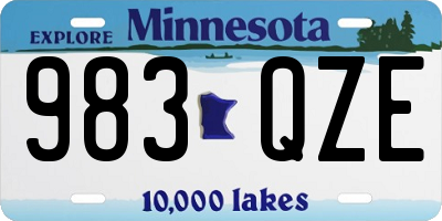 MN license plate 983QZE