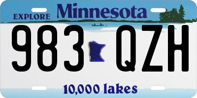 MN license plate 983QZH