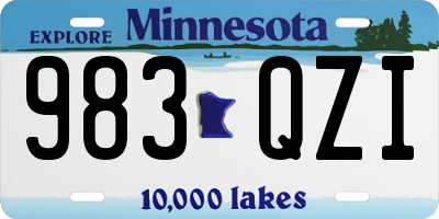 MN license plate 983QZI