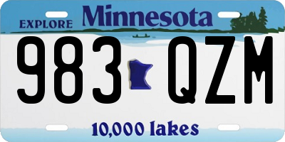 MN license plate 983QZM