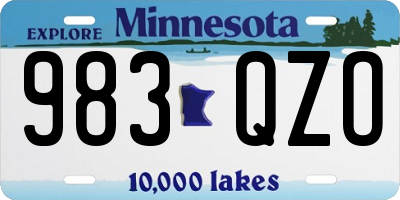 MN license plate 983QZO