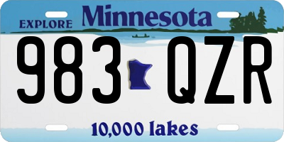 MN license plate 983QZR