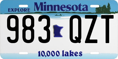 MN license plate 983QZT